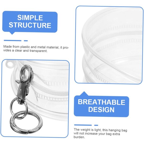 Set 3 Borse Trasparenti PVC con Portachiavi per Esposizione e Protezione Bambole SOPOTUTU