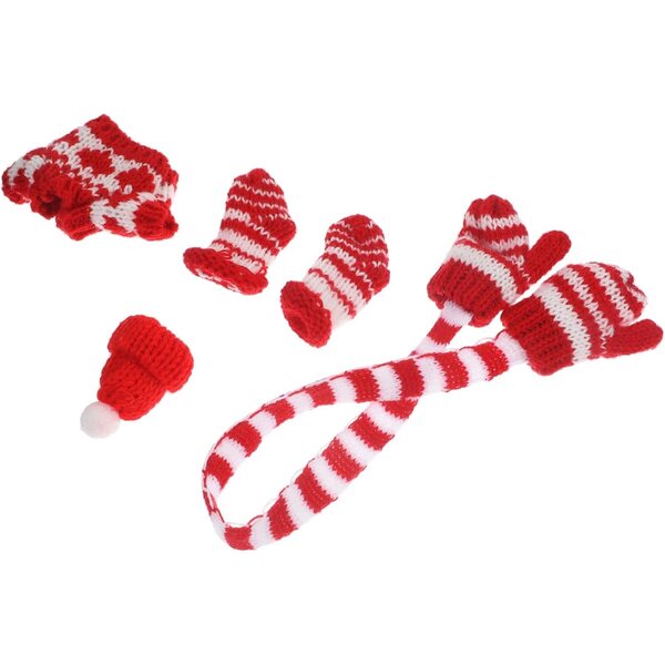 Set Abbigliamento Invernale per Bambole Mini con Sciarpa, Guanti, Berretto e Calzini