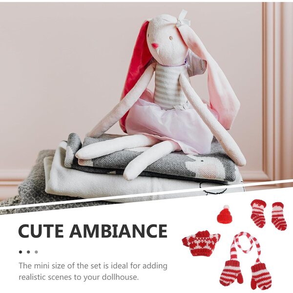 Set Abbigliamento Invernale per Bambole Mini con Sciarpa, Guanti, Berretto e Calzini