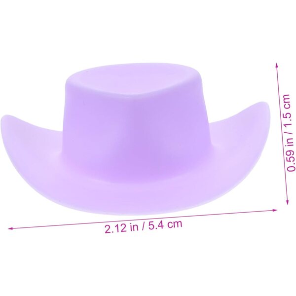40 Mini Cappelli da Cowgirl Colorati in Plastica per Bambole e Decorazioni Fai da Te