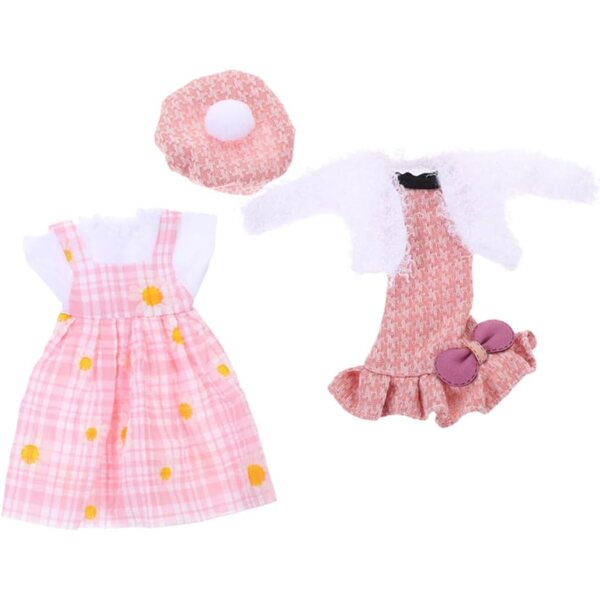 Beaupretty Vestiti per Bambole in Stoffa e Peluche Lavabili con Cappello Rosa