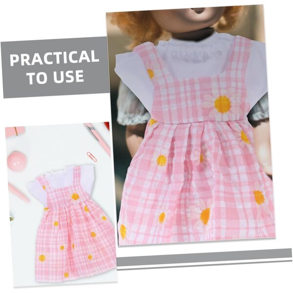 Beaupretty Vestiti per Bambole in Stoffa e Peluche Lavabili con Cappello Rosa