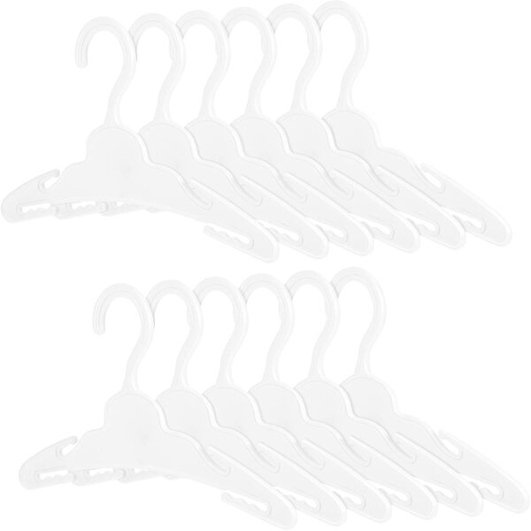 12 Mini-Kleiderbügel für Puppen BESTonZON Weiß, widerstandsfähiges Zubehör für Puppenhäuser