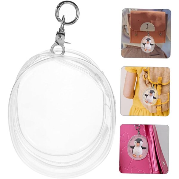 WOONEKY 3 pezzi Borsa Trasparente Appendibile in PVC per Esposizione e Trasporto Bambole