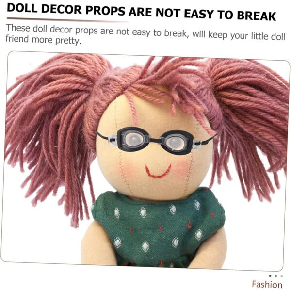 5 Mini Occhiali da Sole Neri per Accessori BJD, Cosplay e Progetti Creativi