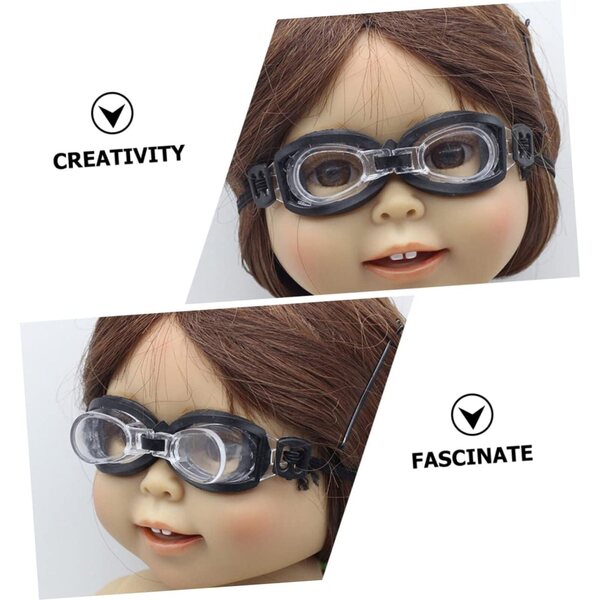 5 Mini Occhiali da Sole Neri per Accessori BJD, Cosplay e Progetti Creativi