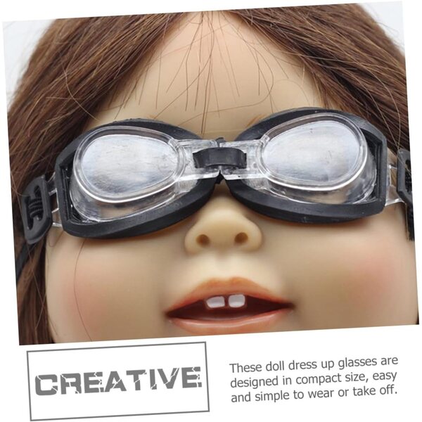 5 Mini Occhiali da Sole Neri per Accessori BJD, Cosplay e Progetti Creativi