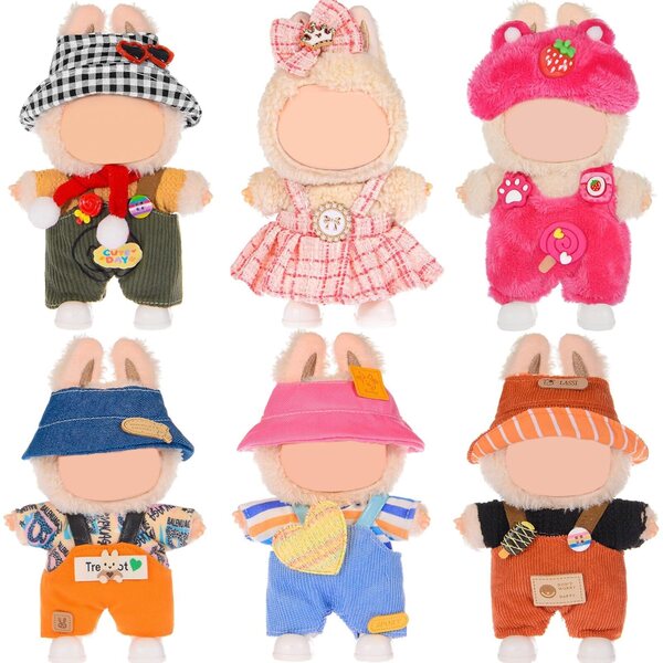 Set mit 6 eleganten Kleidungsstücken für 17-cm-Puppen mit modischen Dollbie-Accessoires
