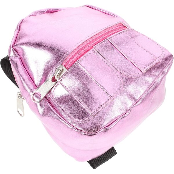 Beaupretty Mini-Rosa-Schulrucksack für Miniaturpuppen und Zubehör