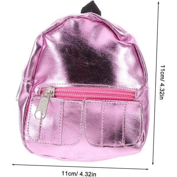 Beaupretty Mini-Rosa-Schulrucksack für Miniaturpuppen und Zubehör