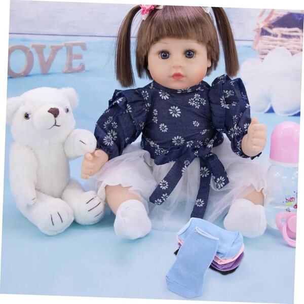 Bunte Mini-Socken für Puppen, 4 Paar – DIY Miniatur-Zubehör Didiseaon