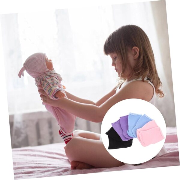 Bunte Mini-Socken für Puppen, 4 Paar – DIY Miniatur-Zubehör Didiseaon