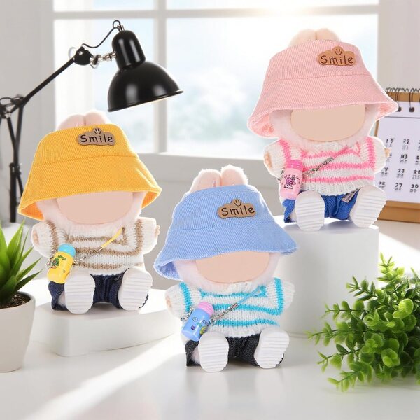 Kleidungs- und Zubehörset für 17-cm-Puppen – 3 Hüte, Pullover, Hosen und Taschen