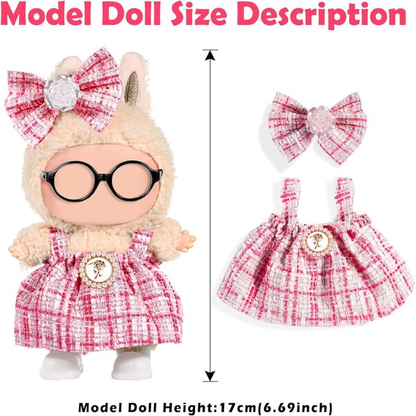 Set mit 3 modischen Kleidungsstücken für 17-cm-Puppen mit weichen und schicken Dollbie-Accessoires