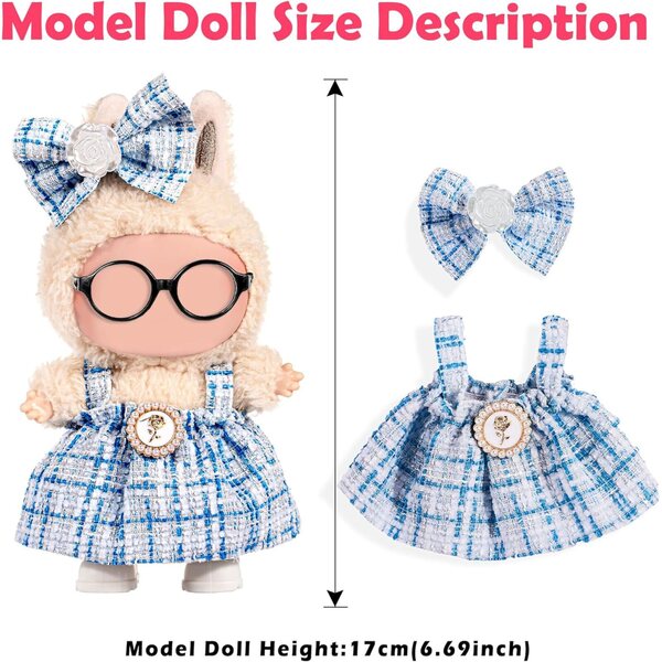 Set mit 3 modischen Kleidungsstücken für 17-cm-Puppen mit weichen und schicken Dollbie-Accessoires