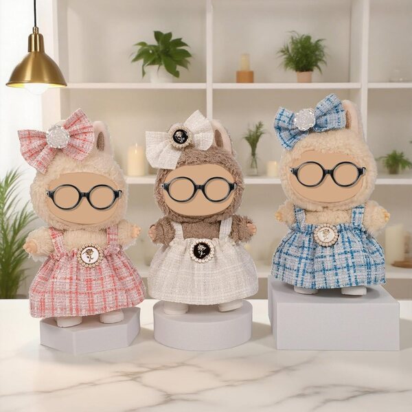 Set mit 3 modischen Kleidungsstücken für 17-cm-Puppen mit weichen und schicken Dollbie-Accessoires