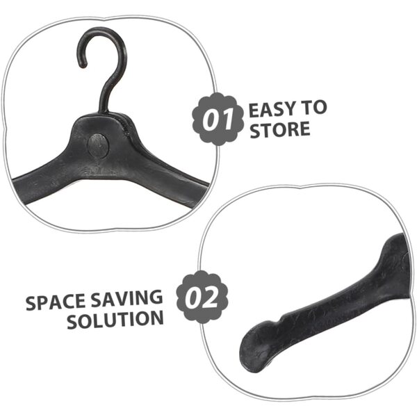 YARNOW 150 Grucce in Plastica Miniature per Casa delle Bambole Nero 5,5x3cm