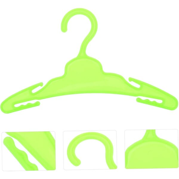 Set 10 Grucce Miniatura in Plastica Verde per Vestiti Bambole 18 Pollici