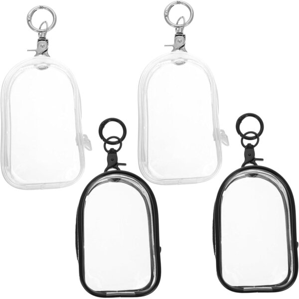 BESPORTBLE Borsa Trasparente con Portachiavi per Mini Figure - 4 Pezzi Versatili e Protettivi