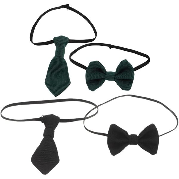 Vaguelly Set mit 4 Miniatur-Krawatten für Puppen und Stofftiere aus farbigem Stoff