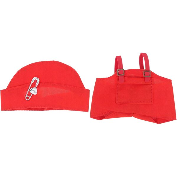 Rotes Kleidungsset für 17-cm-Puppen mit Hose und Hut – COOLHIYA