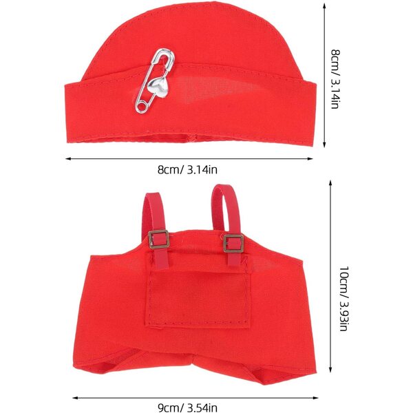 Set vestiti rossi per bambole 17 cm con pantaloni e cappello – COOLHIYA