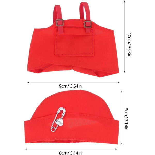 Set vestiti rossi per bambole 17 cm con pantaloni e cappello – COOLHIYA