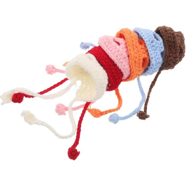 ERINGOGO 6 Cappellini Miniatura Lavorati a Maglia per Bambole, Decorazioni e Accessori