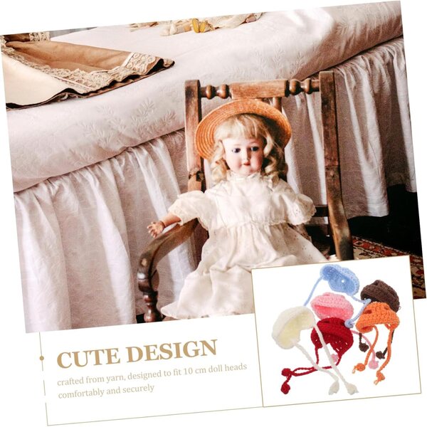 Hemobllo 6 handgefertigte Mini-Strickmützen für Accessoires und Haustiere
