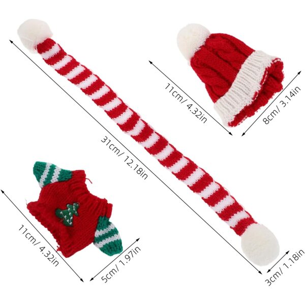 Beaupretty Vestito Natalizio per Bambole: Set Maglione, Sciarpa e Cappello in Morbido Filato