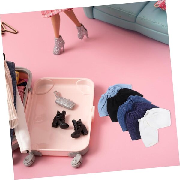 Miniatur-Shorts für Toyvian-Puppen und Plüschtiere. 5 bunte und elastische Teile