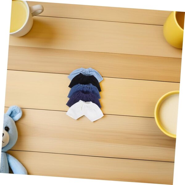 Miniatur-Shorts für Toyvian-Puppen und Plüschtiere. 5 bunte und elastische Teile