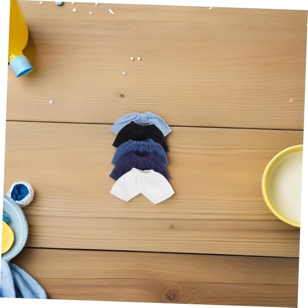 Miniatur-Shorts für Toyvian-Puppen und Plüschtiere. 5 bunte und elastische Teile