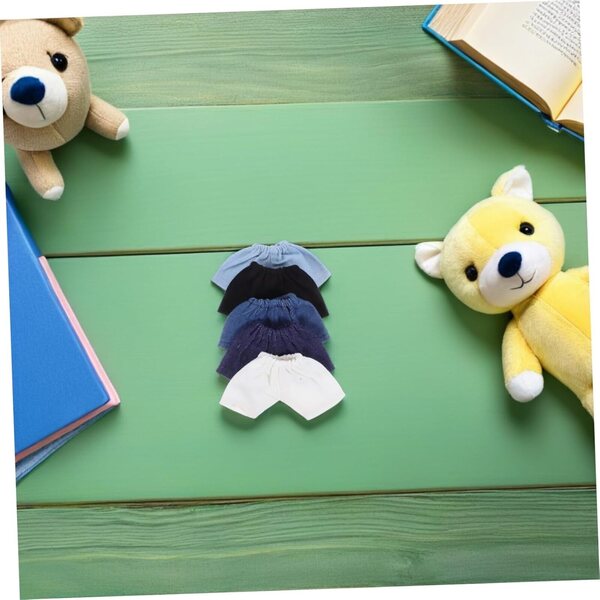 Miniatur-Shorts für Toyvian-Puppen und Plüschtiere. 5 bunte und elastische Teile