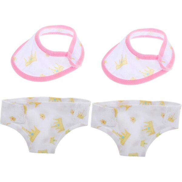 BESPORTBLE Set 2 Pannolini e Bavaglini Lavabili per Neonate - Accessori Morbidi e Dettagliati