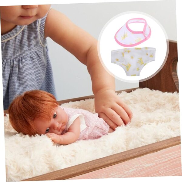 BESPORTBLE Set 2 Pannolini e Bavaglini Lavabili per Neonate - Accessori Morbidi e Dettagliati