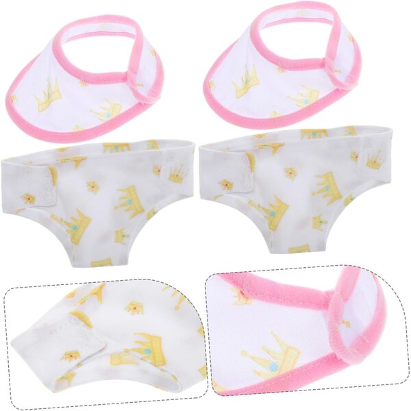 BESPORTBLE Set 2 Pannolini e Bavaglini Lavabili per Neonate - Accessori Morbidi e Dettagliati