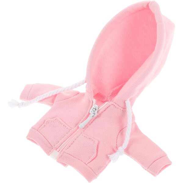 Felpa con Cappuccio Mini Rosa per Bambina BJD 12 cm - Abbigliamento Miniatura Morbido e Creativo