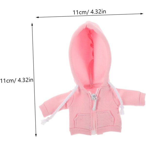 Felpa con Cappuccio Mini Rosa per Bambina BJD 12 cm - Abbigliamento Miniatura Morbido e Creativo