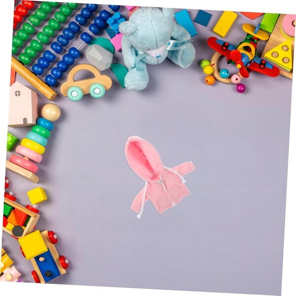 Felpa con Cappuccio Mini Rosa per Bambina BJD 12 cm - Abbigliamento Miniatura Morbido e Creativo