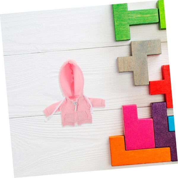 Felpa con Cappuccio Mini Rosa per Bambina BJD 12 cm - Abbigliamento Miniatura Morbido e Creativo
