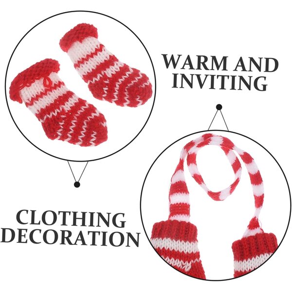 Set Abbigliamento Invernale Mini Lana per Bambole con Sciarpa Guanti e Calzini