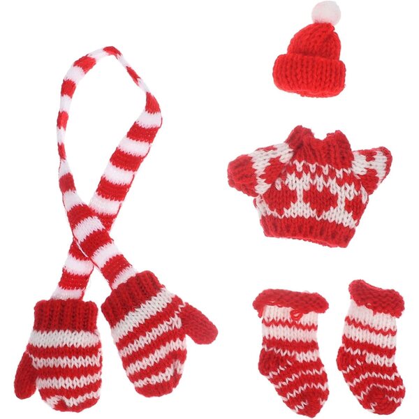 Set Abbigliamento Invernale Miniatura Toyvian per Bambole: Cappello, Guanti e Calzini