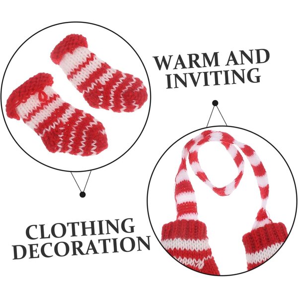 Set Abbigliamento Invernale Miniatura Toyvian per Bambole: Cappello, Guanti e Calzini