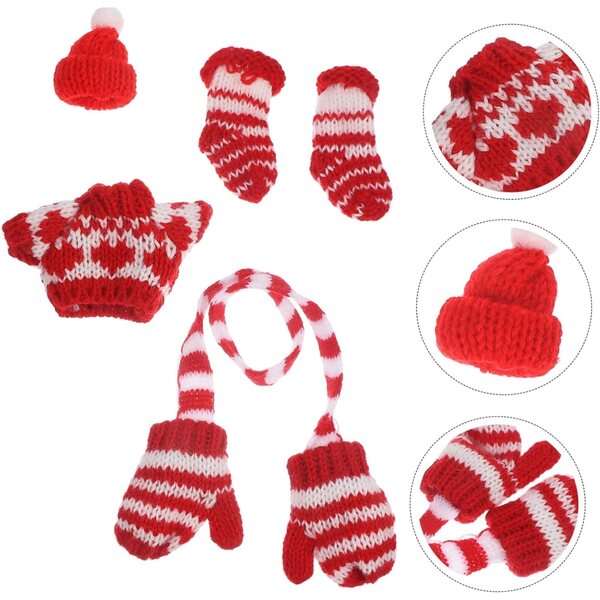 Set Abbigliamento Invernale Miniatura Toyvian per Bambole: Cappello, Guanti e Calzini