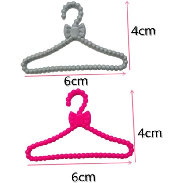 ERINGOGO 60 Mini Grucce Rosa e Grigie per Bambine - Organizer Armadio Bambole
