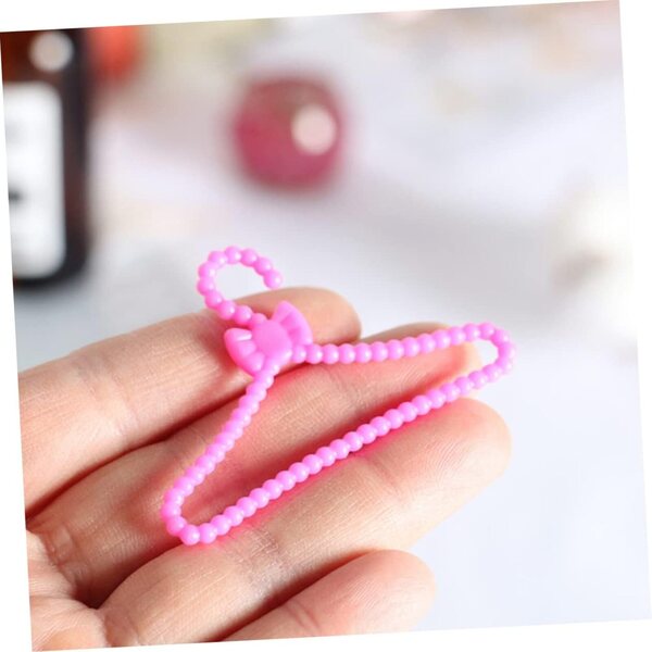 ERINGOGO 60 Mini Grucce Rosa e Grigie per Bambine - Organizer Armadio Bambole