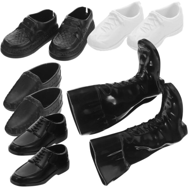 25 Paia Scarpe Miniature Nere Realistiche per Casa delle Bambole e Scenari Creativi