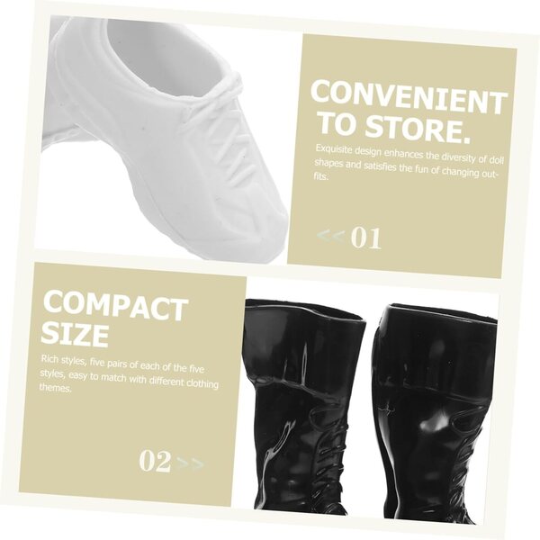 Vaguelly 25 paia scarpe in miniatura per bambole: stivali plastica accessori casa in scala