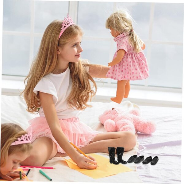 Vaguelly 25 paia scarpe in miniatura per bambole: stivali plastica accessori casa in scala